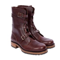 Pike Brothers 1945 Tanker Boots Cognac - front vintage leather