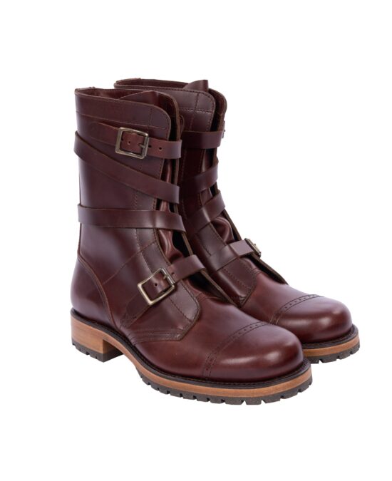 Pike Brothers 1945 Tanker Boots Cognac front Pike Brothers 1945 Tanker Boots Cognac - front vintage leather