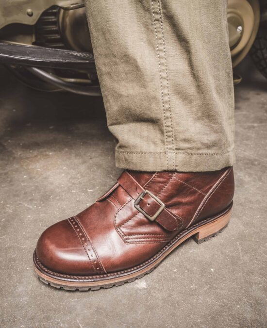 Pike Brothers 1945 Tanker Boots Cognac portees Pike Brothers 1945 Tanker Boots Cognac - portees cuir vintage