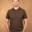 Pike Brothers 1963 Royal Polo Brown pique cotton - front studio view