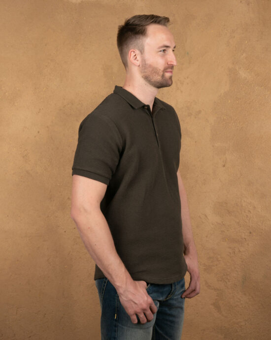 Pike Brothers 1963 Royal Polo Olive back view - sixties tailored cut Pike Brothers 1963 Royal Polo Olive khaki - back view sixties tailored cut