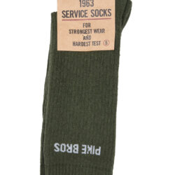 Pike Brothers 1963 Service Socks Olive rugged cotton - front view