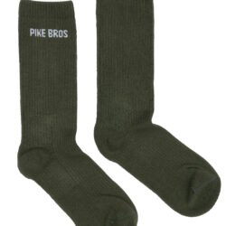 Pike Brothers 1963 Service Socks Olive - knit detail