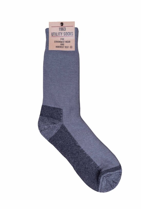 Pike Brothers 1963 Utility Socks Walt Grey thick wool - front