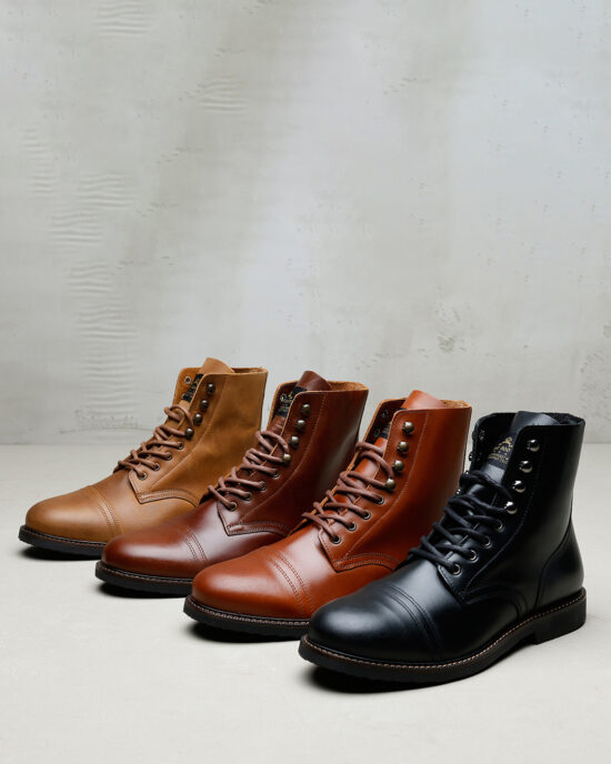 Pike Brothers 1966 Low Quarters Redwood Brown gamme couleurs Pike Brothers 1966 Low Quarters Redwood Brown - gamme couleurs cuir vintage