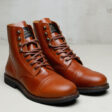Pike Brothers 1966 Low Quarters Redwood Brown - semelle cuir vintage