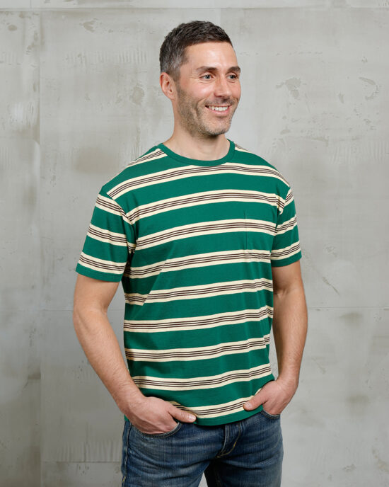 Pike Brothers 1971 Pocket Tee Malibu Green cotton - front view