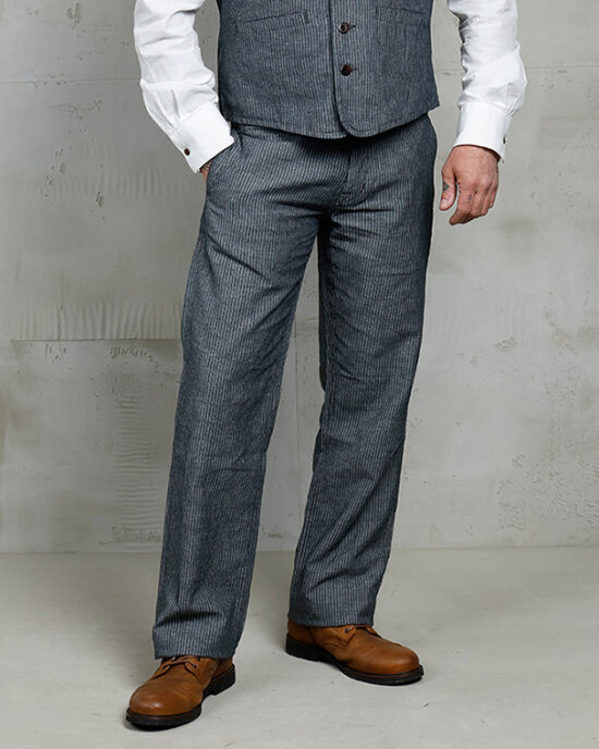 Pike Brothers Pike Brothers 1942 Hunting Pant Grey Striped Linen front