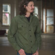 pike-brothers-og-107-shirt-1962-olive-cotton-fabric-closeup