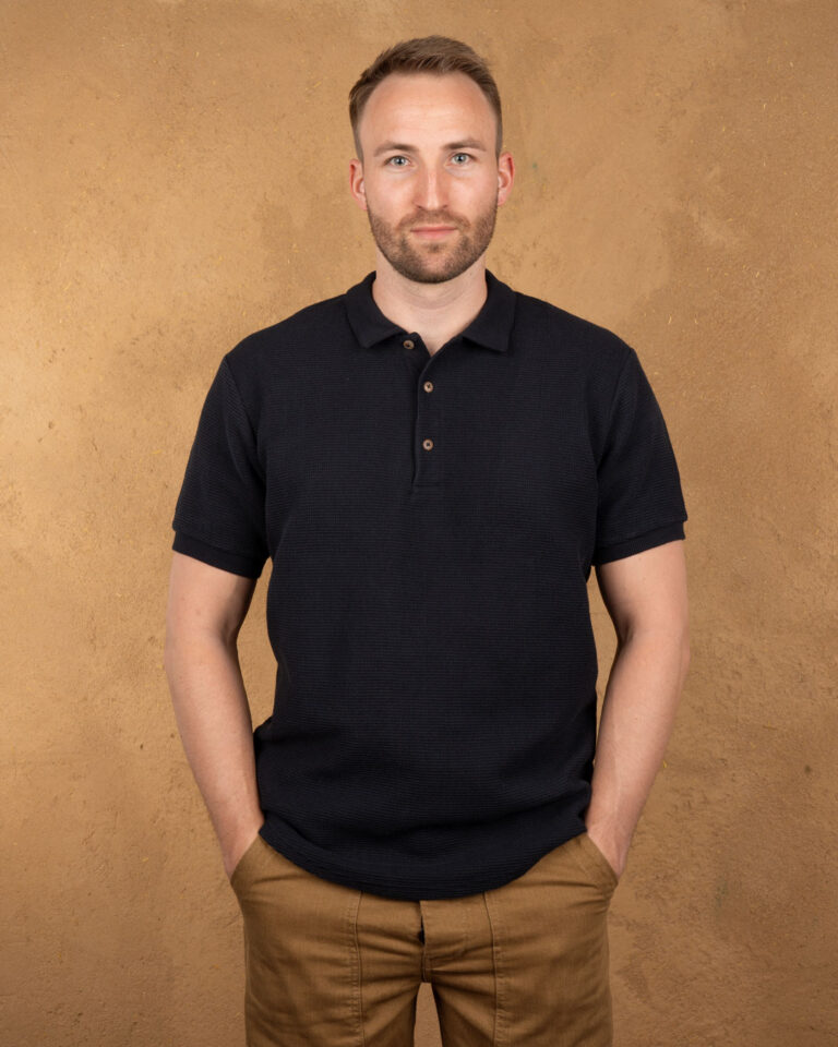 Polo Pike Brothers 1963 Royal Black en coton pique noir - vue de face