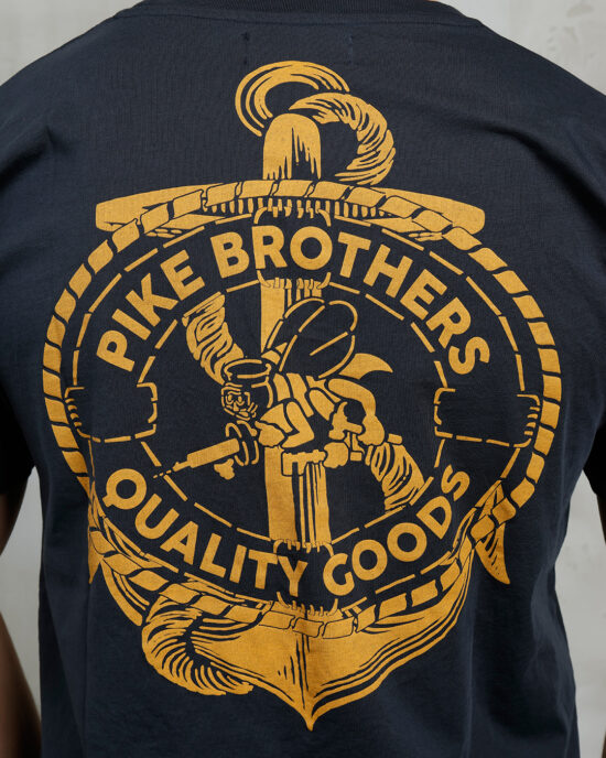 Tissu coton Pike Brothers Seabees Navy Macro tissu Pike Brothers Sports Tee Seabees Navy