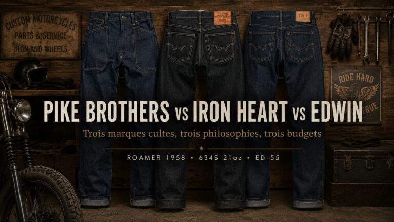 Pike Brothers vs Iron Heart vs Edwin : le comparatif selvedge japonais 2026