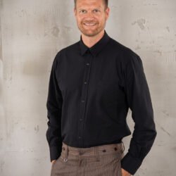 Albatros Shirt Black Chambray Pike Brothers — vintage shirt, front view