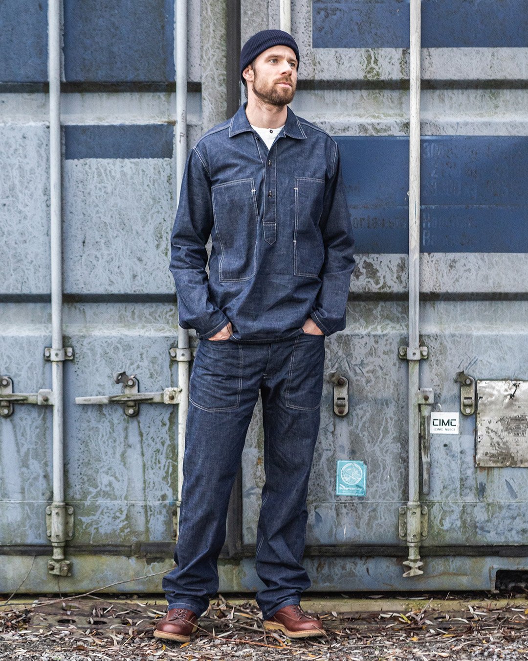 Army Denim Shirt Indigo Pike Brothers — vintage accessory, finish detail