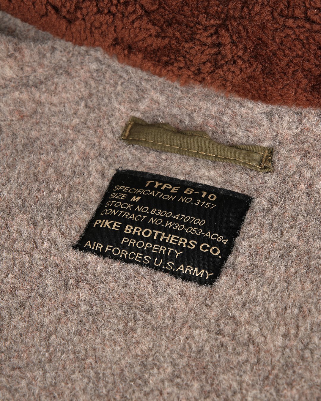 B10 Flight Jacket Olive Pike Brothers — veste vintage, vue produit 13