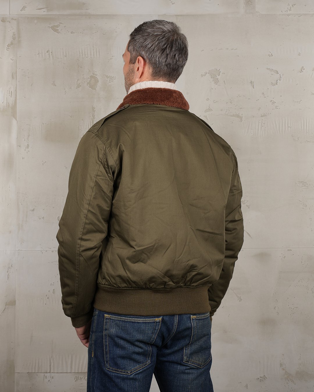 B10 Flight Jacket Olive Pike Brothers — veste vintage, vue de dos