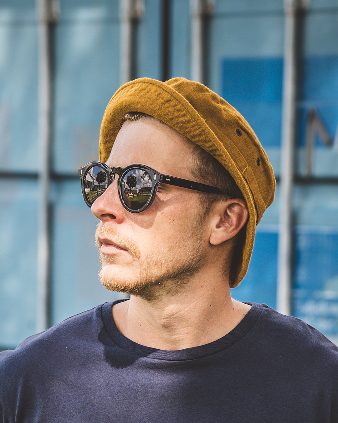 Boonie Hat Moleskin Mustard Pike Brothers — vintage hat, fabric close-up