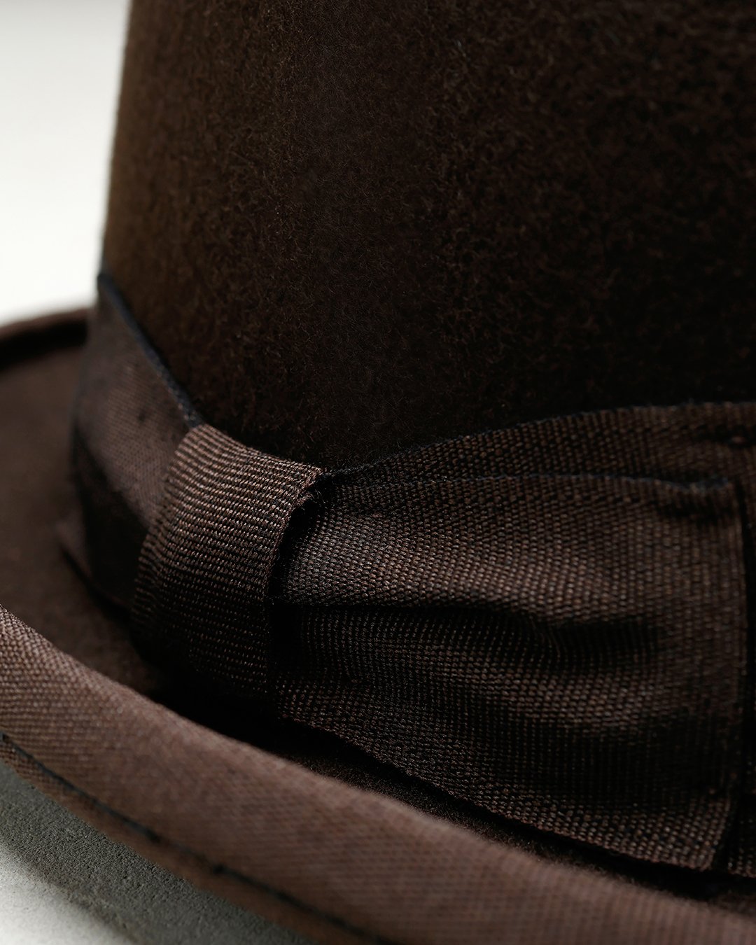 Bowler Hat Brown Pike Brothers — vintage hat, back view