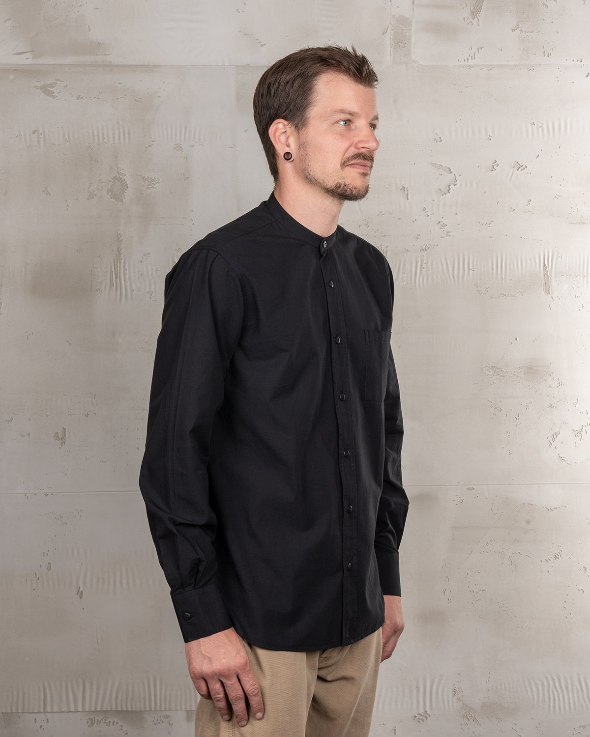 Buccanoy Shirt Black Chambray Pike Brothers — vintage shirt, back view