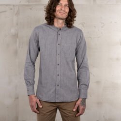 Buccanoy Shirt Grey Striped Pike Brothers — vintage shirt, front view