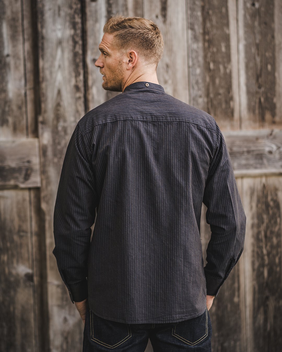 Buccanoy Shirt Hosai Blue Pike Brothers — vintage shirt, collar detail