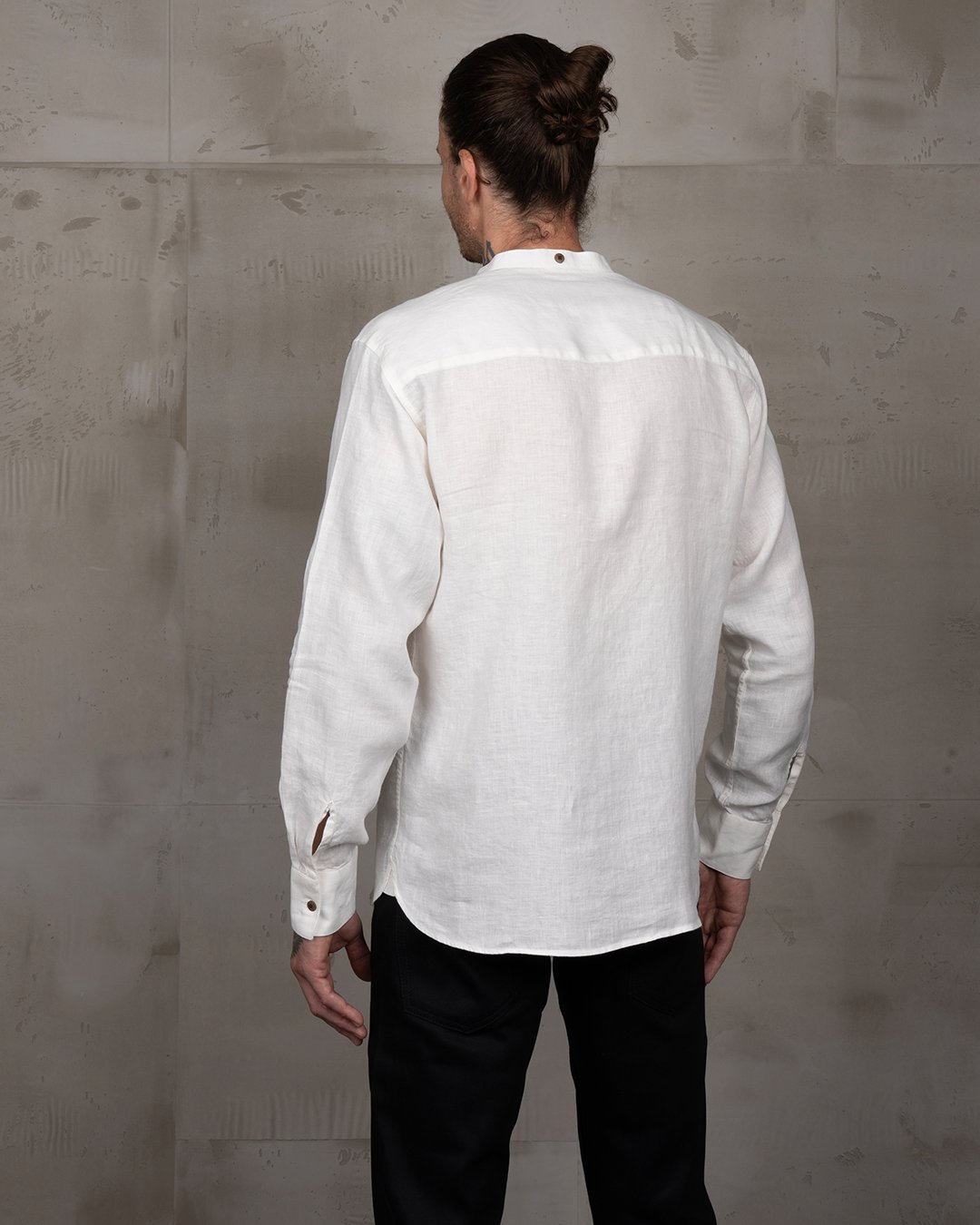Buccanoy Shirt Linen Ecru Pike Brothers — vintage shirt, fabric close-up