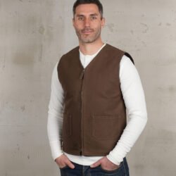 C2 Vest Waxed Khaki Pike Brothers — gilet vintage, vue de face