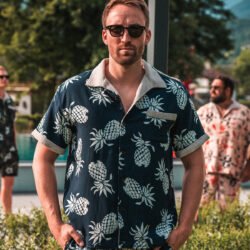 Cabana Shirt Entrega Blue Pike Brothers — vintage shirt, front view
