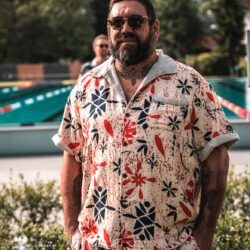 Cabana Shirt Entrega Orange Pike Brothers — vintage shirt, front view