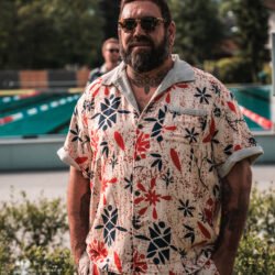 Cabana Shirt Entrega Orange Pike Brothers — vintage shirt, back view