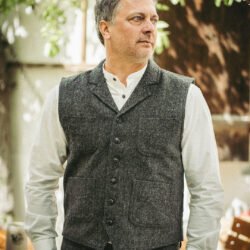 Calico Vest Dundee Grey Pike Brothers — gilet vintage, vue de face