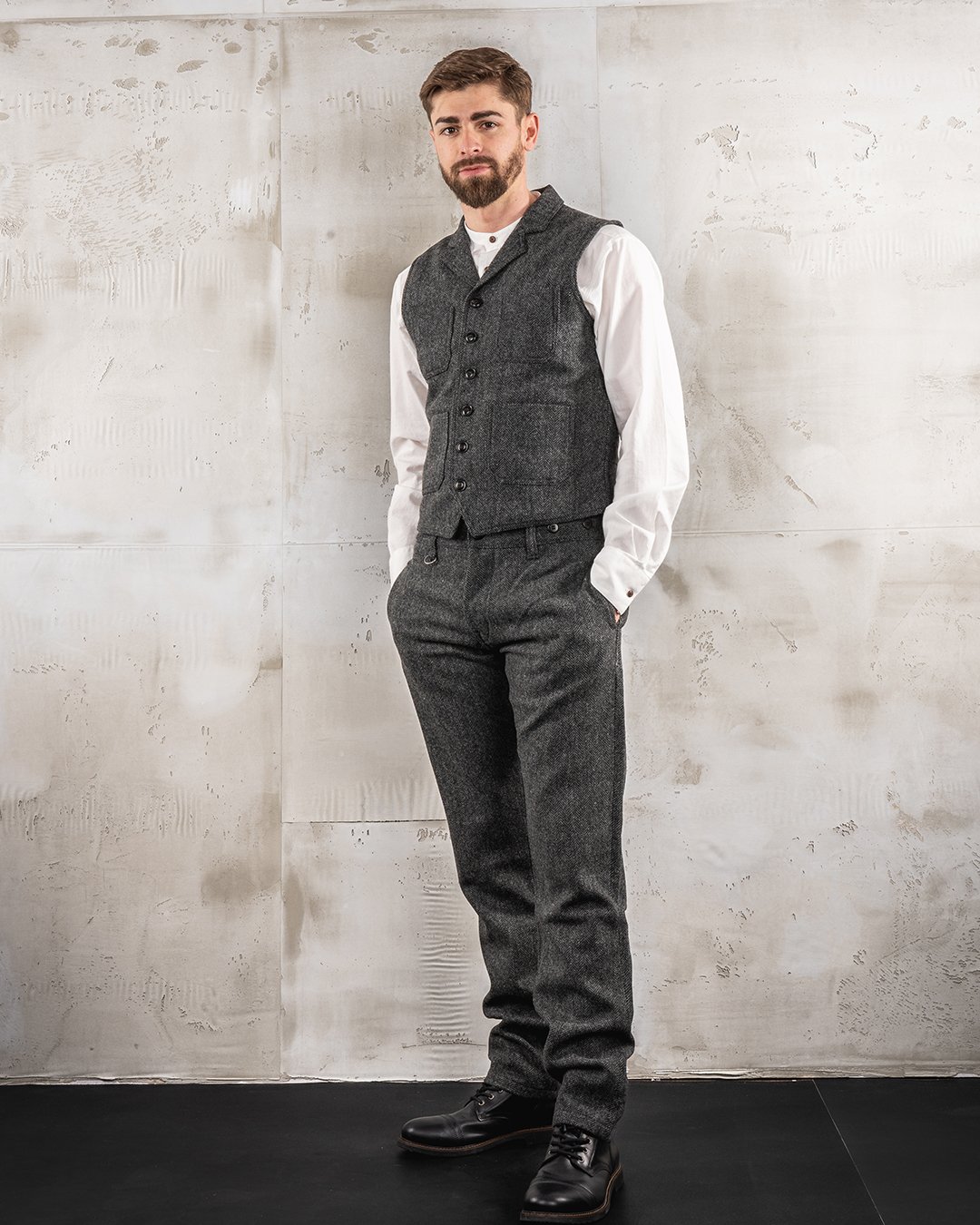 Calico Vest Dundee Grey Pike Brothers — gilet vintage, vue de côté