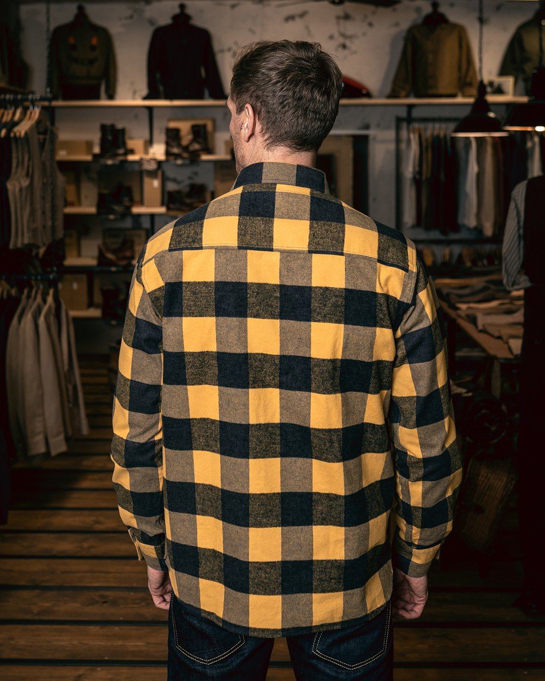 Cpo Shirt Buffalo Yellow Pike Brothers — vintage shirt, back view