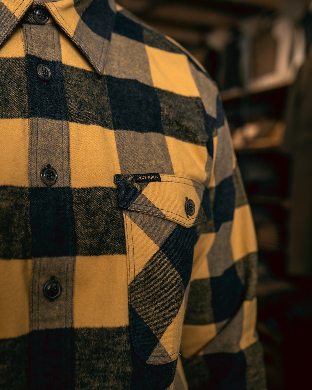 Cpo Shirt Buffalo Yellow Pike Brothers — vintage shirt, stitching detail