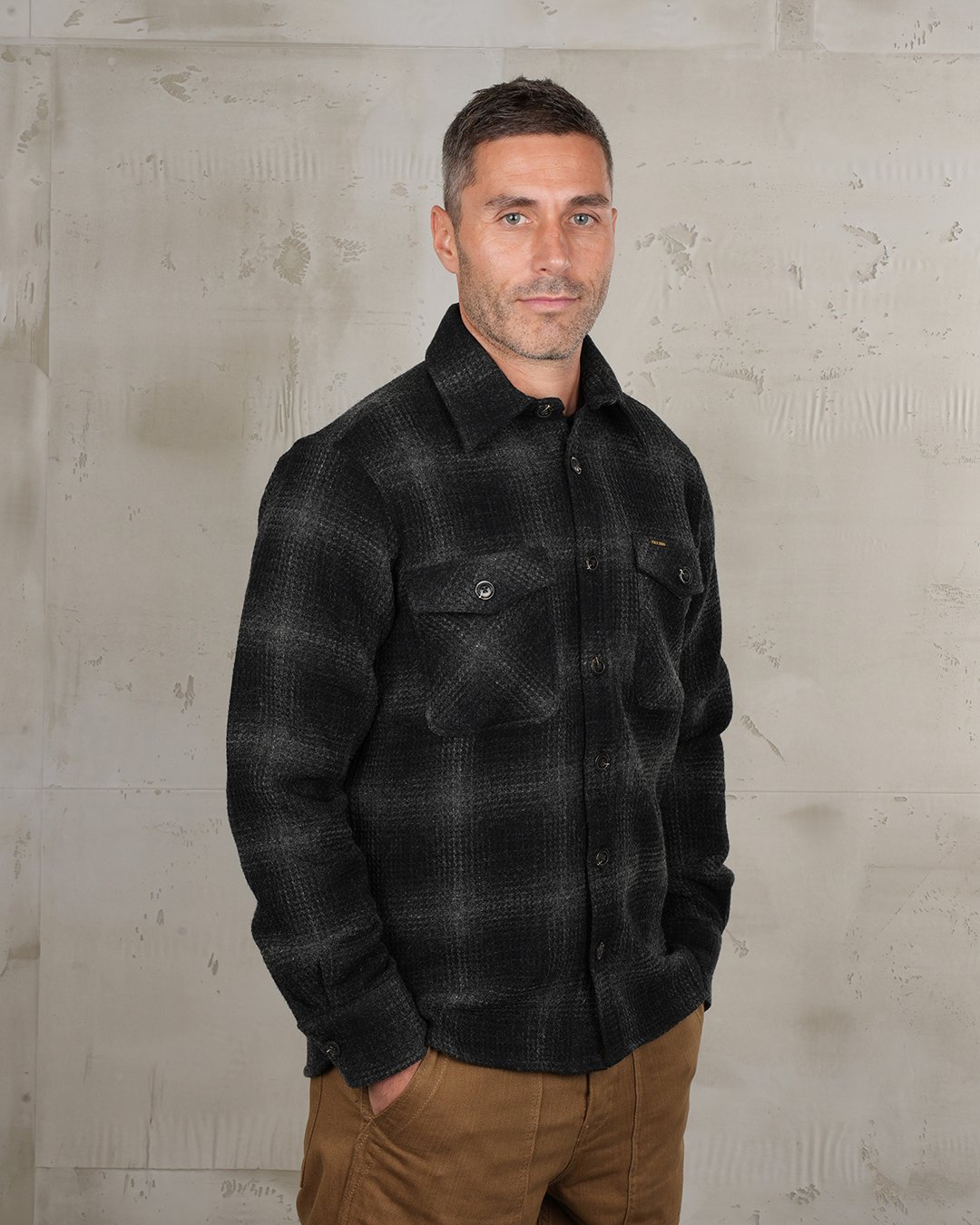 Cpo Shirt Logan Grey Pike Brothers — vintage shirt, front view