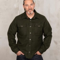 Cpo Shirt Moleskin Moss Pike Brothers — vintage shirt, front view
