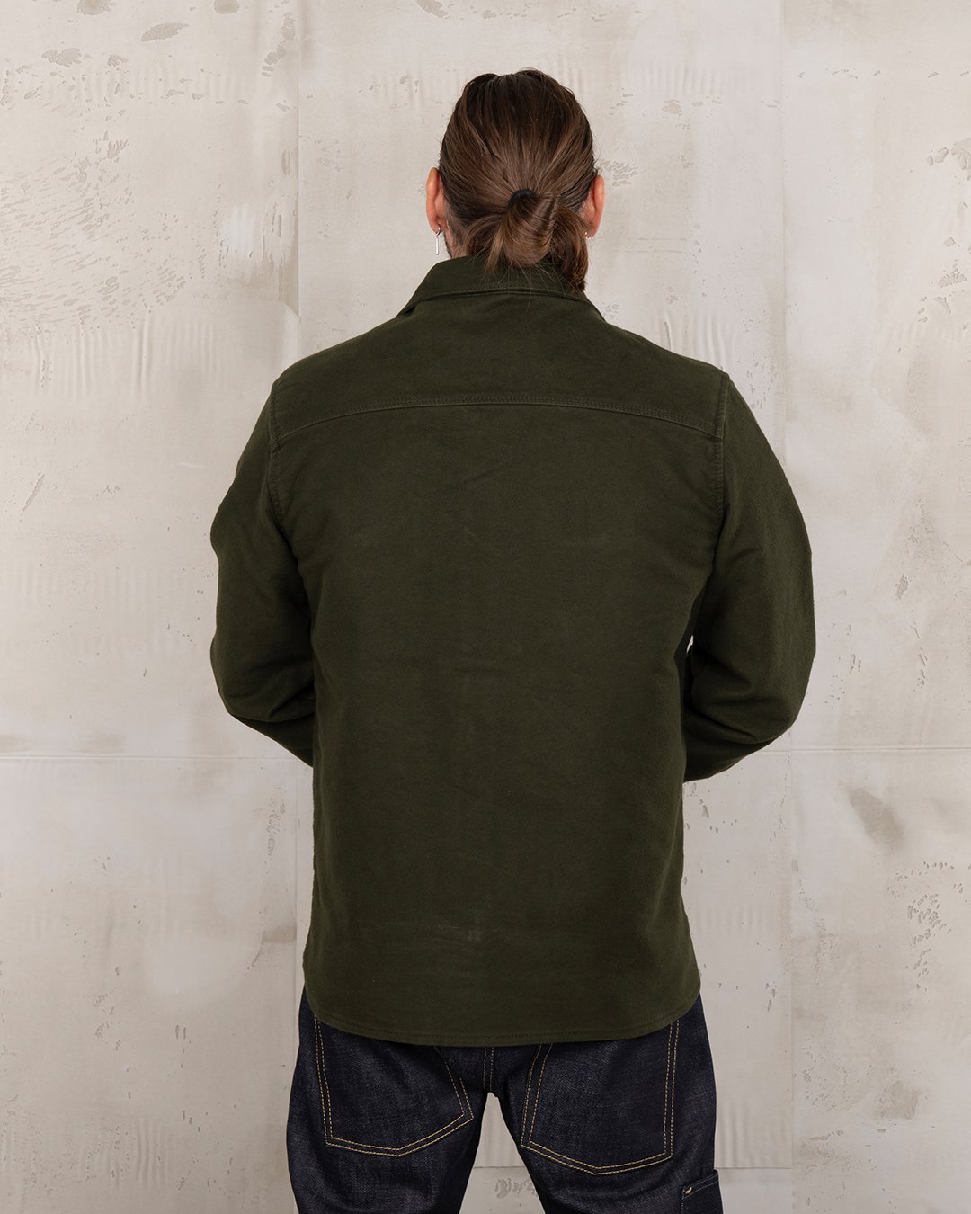 Cpo Shirt Moleskin Moss Pike Brothers — vintage shirt, back view