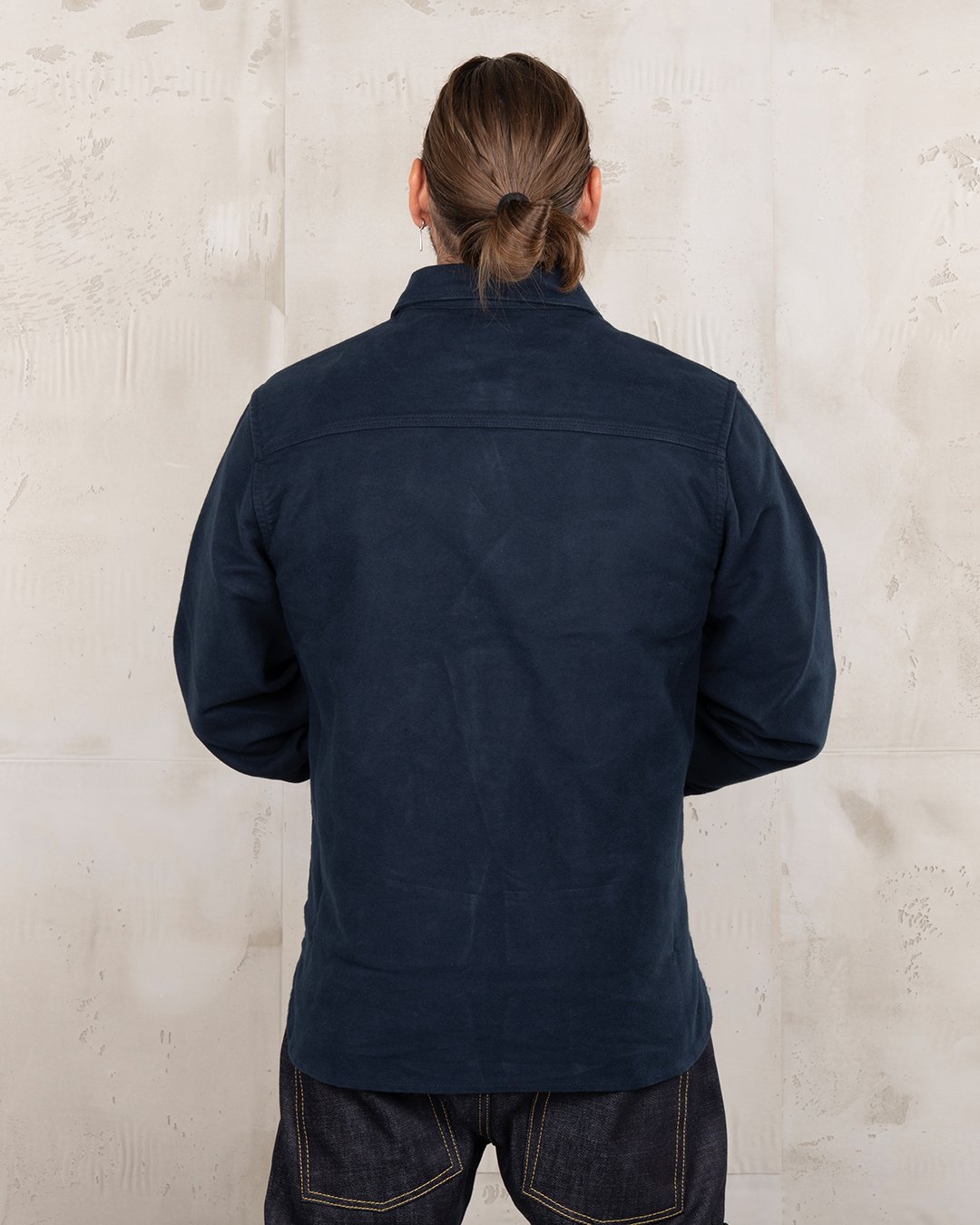 Cpo Shirt Moleskin Navy Pike Brothers — vintage shirt, back view