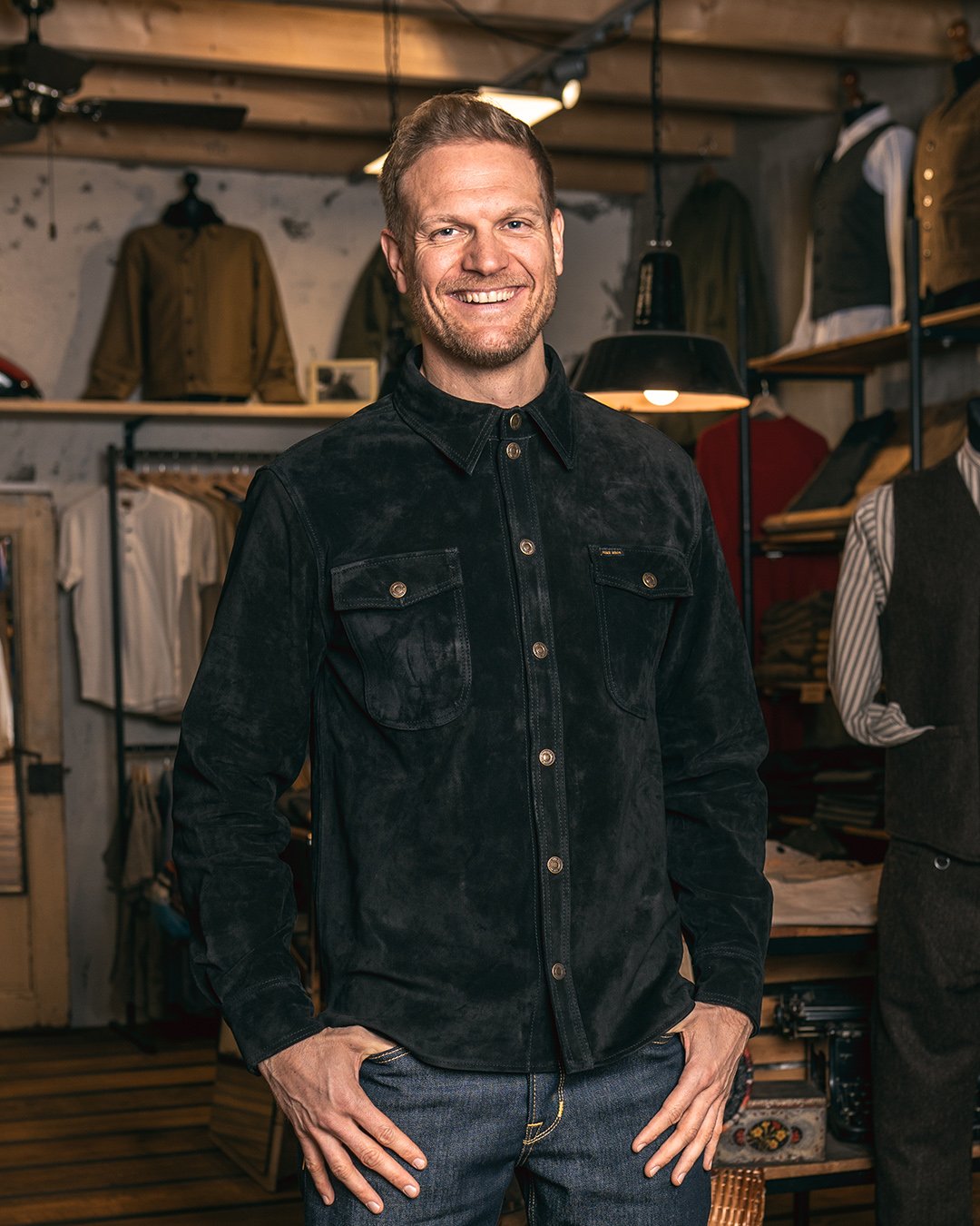 Cpo Shirt Mulholland Black Pike Brothers — vintage shirt, front view