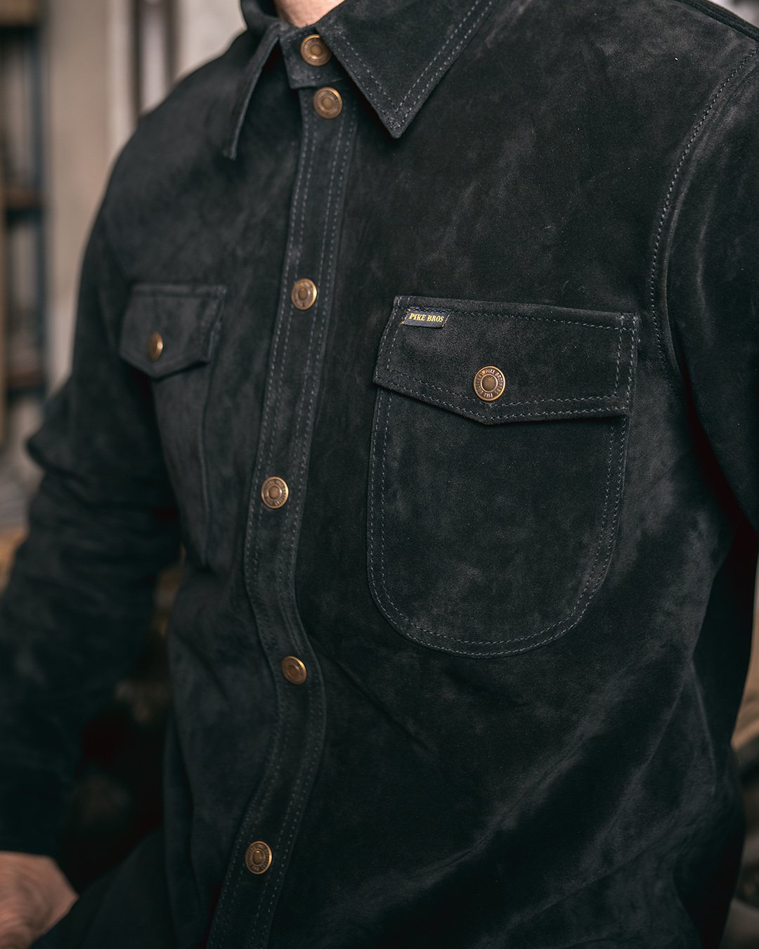 Cpo Shirt Mulholland Black Pike Brothers — vintage shirt, worn in context