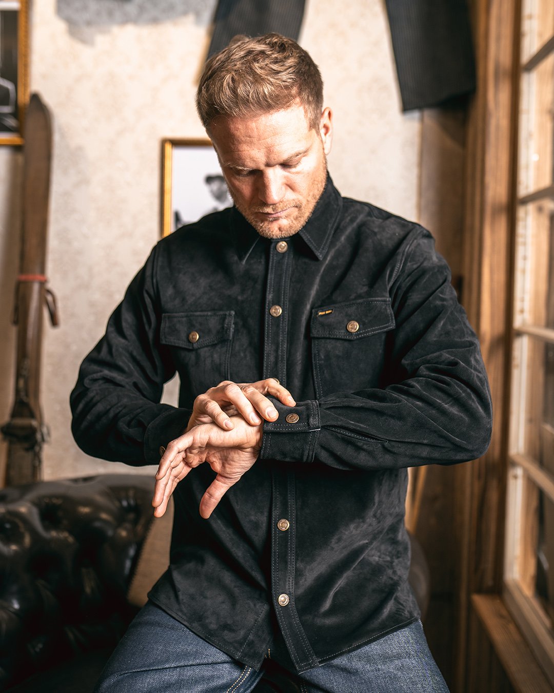 Cpo Shirt Mulholland Black Pike Brothers — vintage shirt, side view