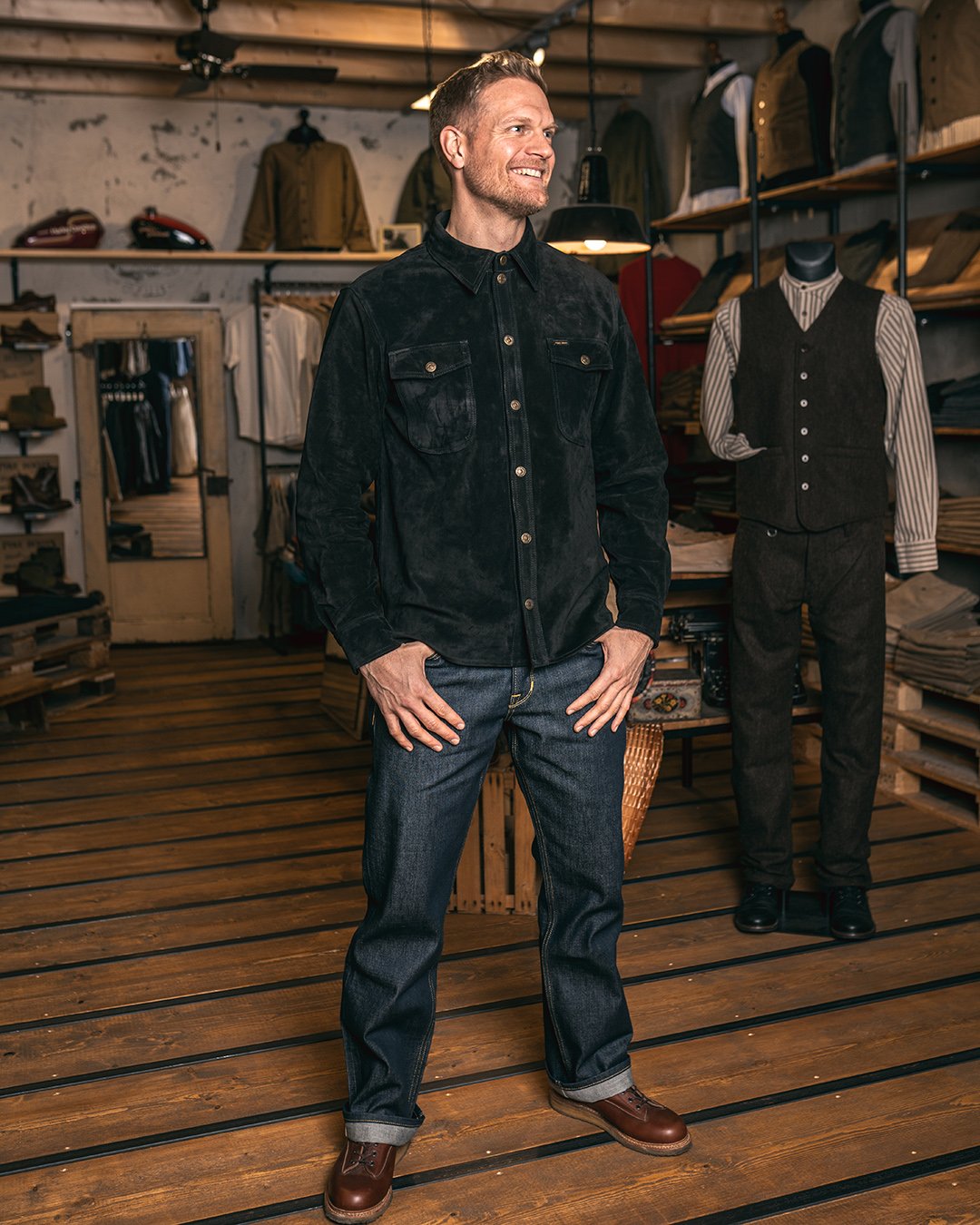 Cpo Shirt Mulholland Black Pike Brothers — vintage shirt, collar detail