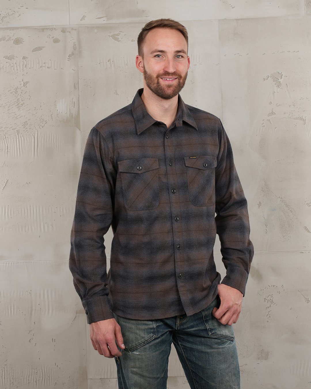 Cpo Shirt Tijuana Brown Pike Brothers — vintage shirt, front view