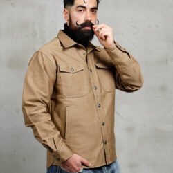 Cpo Shirt Waxed Khaki Pike Brothers — vintage shirt, front view