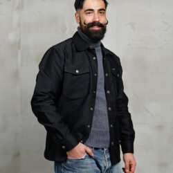 Cpo Shirt Waxed Navy Pike Brothers — vintage shirt, front view