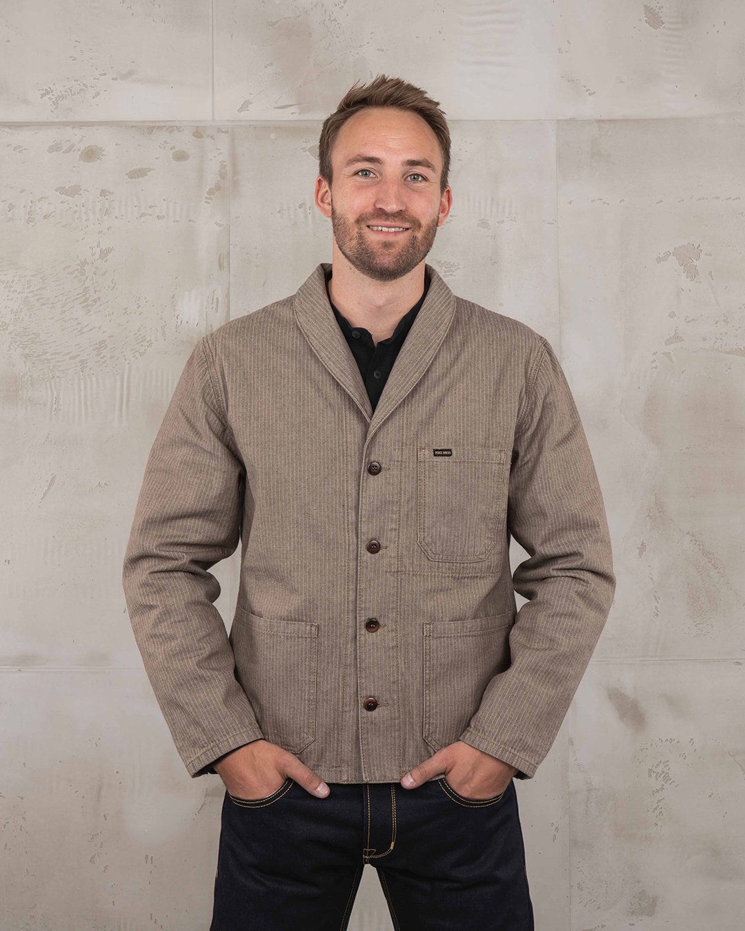 Crafter Jacket Hbt Brown Pike Brothers — veste vintage, vue de face