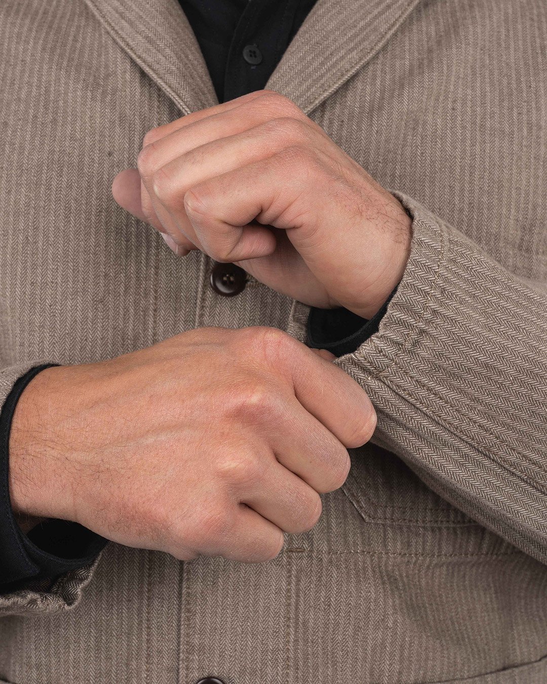 Crafter Jacket Hbt Brown Pike Brothers — veste vintage, vue de côté