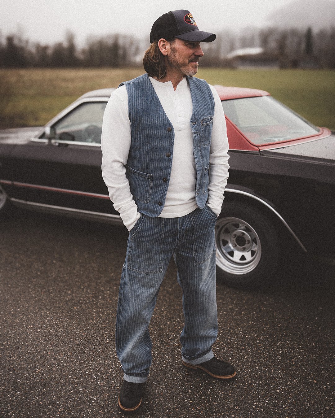 Crafter Vest Blue Wabash Pike Brothers — gilet vintage, vue produit 12