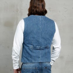 Crafter Vest Blue Wabash Pike Brothers — gilet vintage, vue de dos Crafter Vest Blue Wabash Pike Brothers — gilet vintage, vue de dos