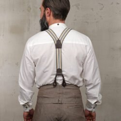 Harvester Braces Beige Pike Brothers — bretelles vintage, vue de trois quarts Harvester Braces Beige Pike Brothers — bretelles vintage, vue de trois quarts